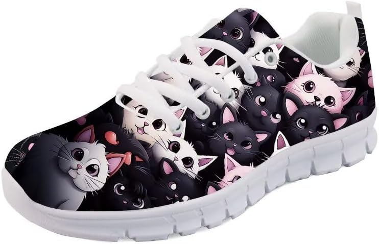 Forchrinse Cat Galaxy Print Walking Shoes Unisex Fashion Sneakers Tennis Running Shoes for Women Men