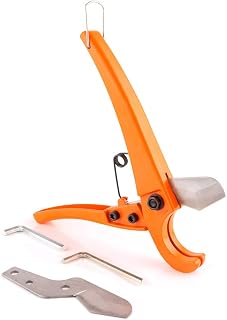 G GABRIELMODU QUL PEX Pipe Cutters, Stainless Steel 1/8"-1" PEX and Plastic Tubing Cutters, Spring-Loaded Portable Cutting Plumbing Tools with Straight Clean Cuts, Not for PVC Pipes Orange