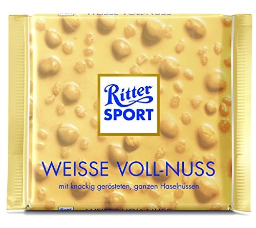 Ritter Sport blanches noisettes tablette de chocolat blanc entier 100g