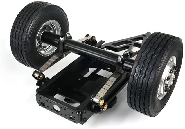 LESU Metal Trailer B Single Axle Compatible with 1/14 Tamiya RC Tractor Truck Single Wheel Version DIY