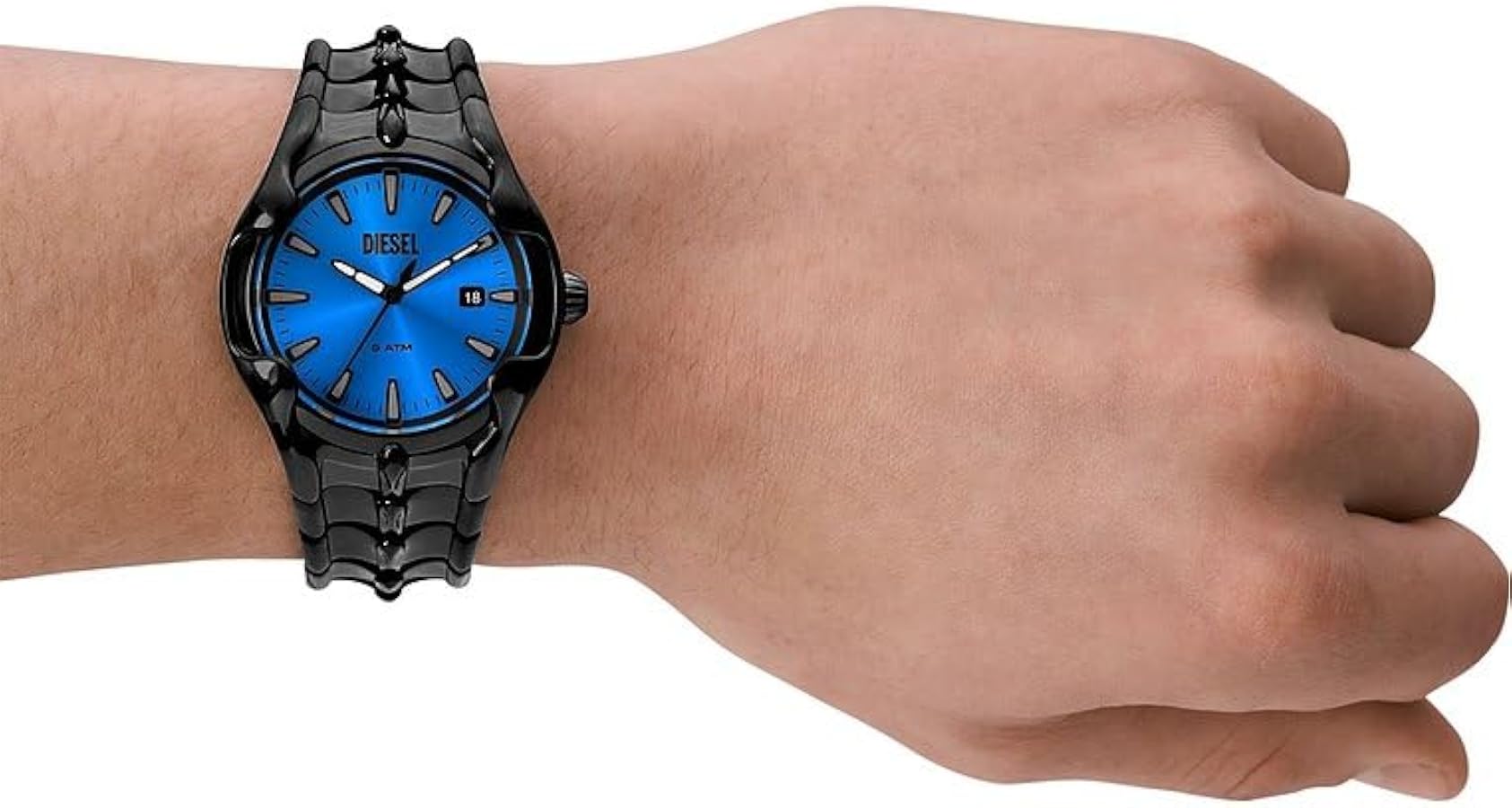 稼動品　美品　希少モデル　DZ 2198 DIESEL メンズ VERT Amazon.co.jp: Diesel Vert DZ2198 スチール ブラック メンズ腕時計