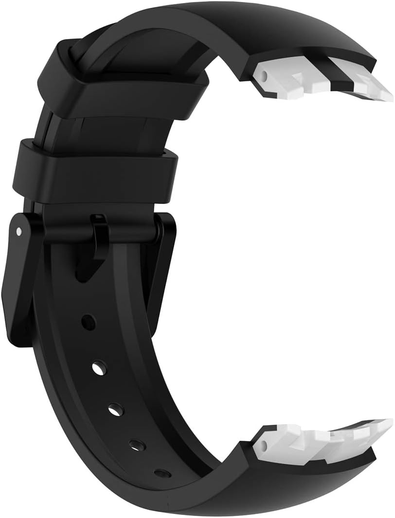 AWADUO For Ticwatch S Replacement Band, Replacement Silicone Wrist Band Strap For Ticwatch S Watch, Soft And Durable (Silicone Black)