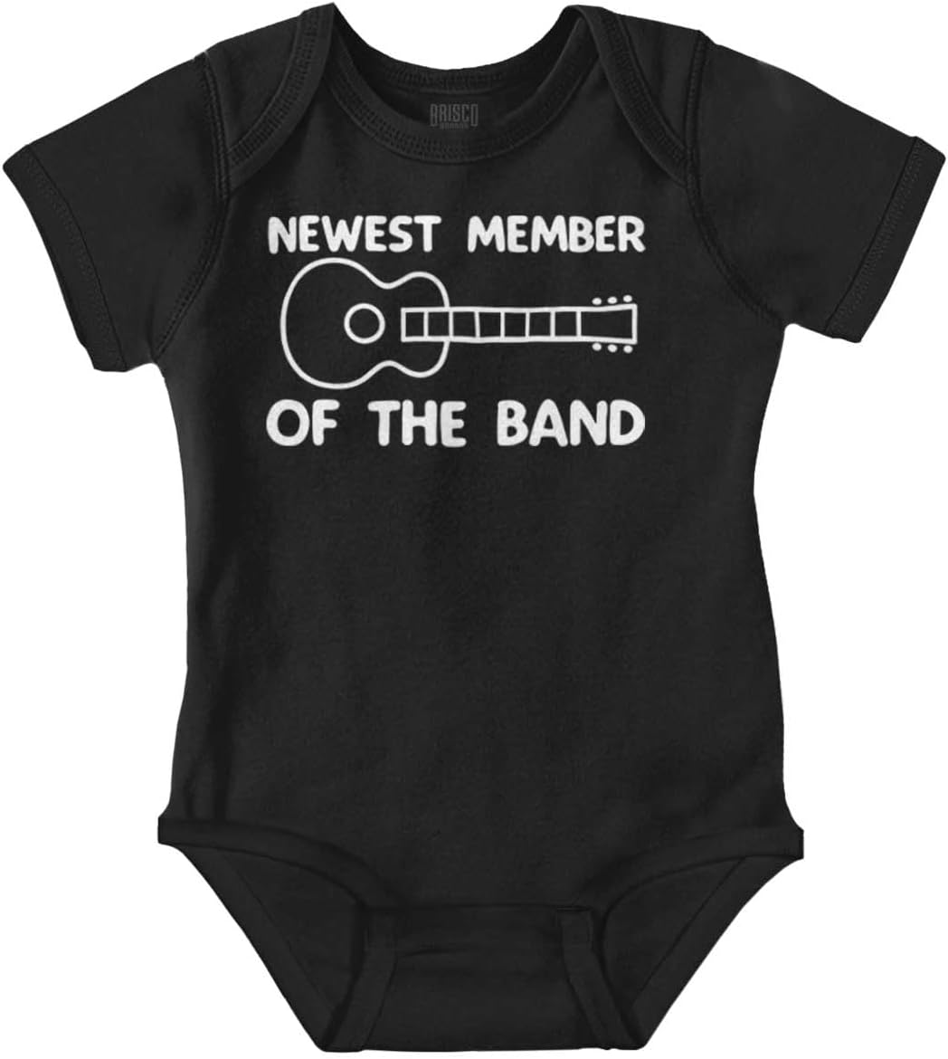 Brisco Brands Cutest Lil Rockstar Music Lover ABCD Baby Romper Boys or Girls