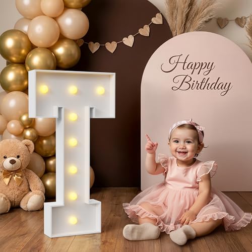 Mixifox Marquee Letters 2.3 Feet Tall, Large Light up Letters T for Decor