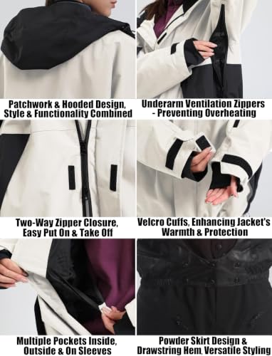 Image of GSOU SNOW Mens Womens Baggy Snowboard Jacket Ski Jacket 20K Waterproof