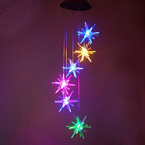 Clear Animal Solar Operated Mobile Wind Spinner Color Changing Wind Chime Light (Sear Urchin) #TOP1