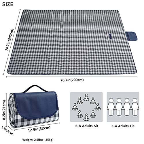 image for PUPOPIK Outdoor Picnic Blanket, XL Foldable Waterproof Sand Beach Mat,