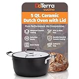 PREMIUM COOKWARE FOR EVERY KITCHEN: The DaTerra Cucina 5 Qt Nonstick Ceramic Dutch Oven with Lid is perfect for soups, pasta, and stews. With an aluminum core for optimal heat distribution, your food cooks evenly every time. DaTerra Cucina’s nonstick...