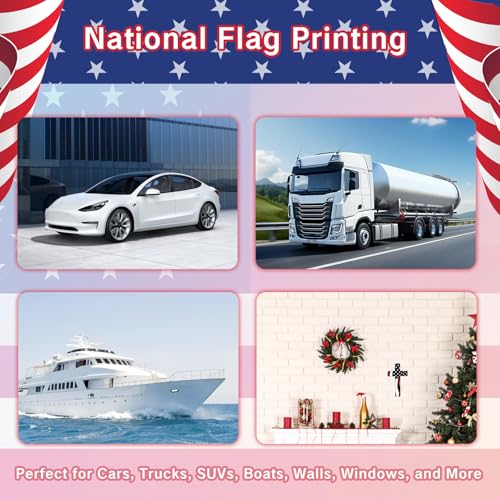 Image of NIIIYTYB 4Pcs Cross Sticker for Car Red White Blue American Flag Decal Large Christian Stickers for Cars Trucks RV SUV Boat Vehicles Patriotic Decals for Window Auto Bumper Vinyl Decoration