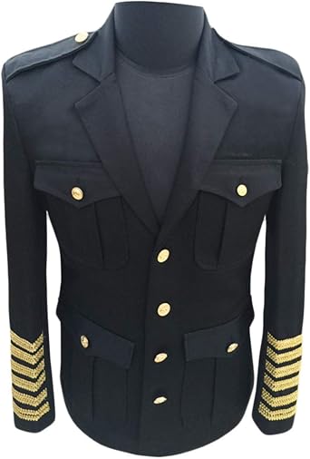 Mens Suits Captain Uniform Blazer Jacket Party Show Prom Stage Cosplay Dinner Dress Coat