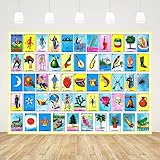 Ticuenicoa 7x5ft Loteria Cards Backdrop Loteria Mexican Bingo & Party Decorations Mexican Fiesta Photography Background for Loteria Mexicana, Adult Birthday, Kids Bday Supplies