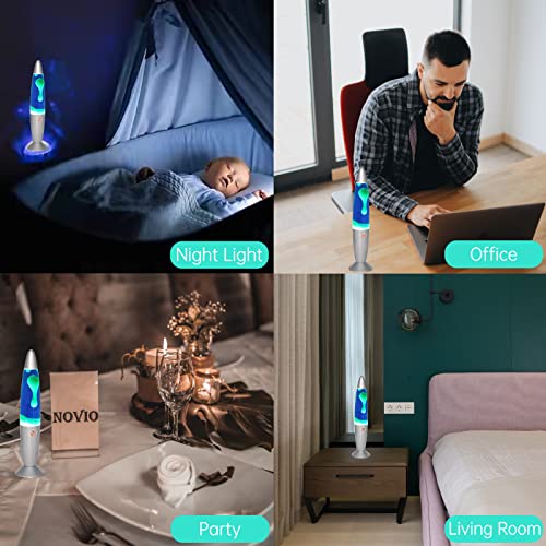Poadmebua 13.8 Inch Motion Lamp, Beautiful Liquid Motion Lamp With Green Wax In Blue Liquid For Home, Office, Bedroom Decor, Aluminum Alloy Mood Light With Relaxing & Soft Light For Adults & Kids #TOP5