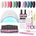 Fashion Zone Gel Nail Polish Starter Kit with 36W LED Nail Dryer Lamp, 12 Color Gel and Base Top Coat Set, Manicure Nail Tools