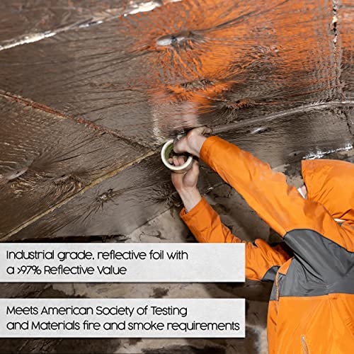 Radiant Barrier, Insulation Roll, Reflective House Wrap, 1000 Sq Ft (250X4), Attic Foil, Wall Aluminum, Industrial Grade, Roof Guard, Heat Resistant Material, Perforated, Double Sided | Houseables #TOP7