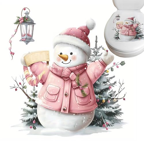 Pegatinas de baño de Navidad | Pegatina de pared para cuarto de baño,Decoración Adhesiva Asiento WC para Baño Apartamento Dormitorio Hotel