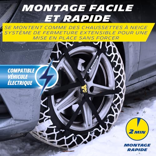 MICHELIN EASY GRIP Limited Chaînes à Neige Composites E12 - Résistance et Performance equivalente aux Chaînes Métalliques - Montage rapide - Compatibles Véhicules Électriques et ABS – vue 6
