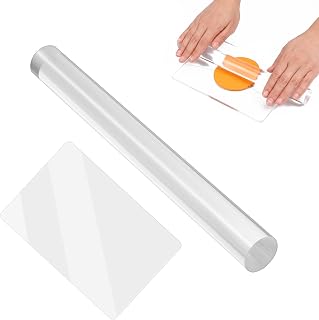 2 Stück Polymer Clay Werkzeug Set, Acryl Roller und Platte Ton Modellierwerkzeug Zubehör Transparente Acrylglas Walze Brett für Basteln Modellierton Schmuckdesign