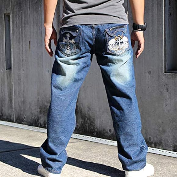 SKULL JEANSスカルジーンズスタジャン髑髏刺繍ドクロ