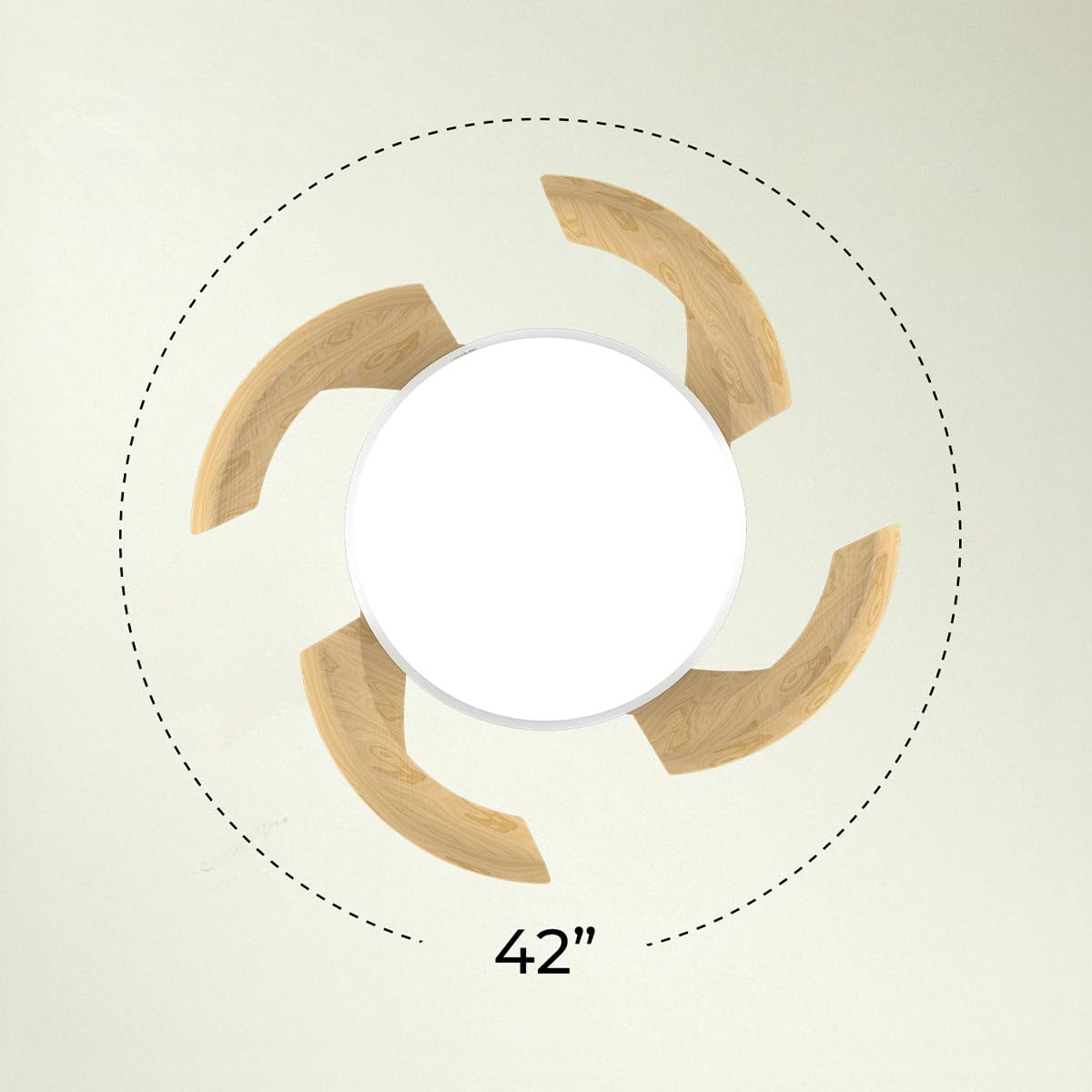 Cecotec Ventilatore da Soffitto Luce e Pale Retrattili EnergySilence Aero 4500 Puzzle Invisible White&LightWood. 30W, Motore DC, 42", LED, Telecomando, Timer, Estate/Inverno, Relax Totale