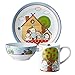 Puresigns 2010300 - Vajilla infantil (porcelana), diseño de granja, color blanco