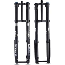 26/27.5/29 DH Mountain Bikes Air Suspension Fork Double Shoulder Inverted Thru-Axle 15 * 110mm Bike Forks Travel 160mm Straight/Tapered Disc Brake Front Rebound Adjustment