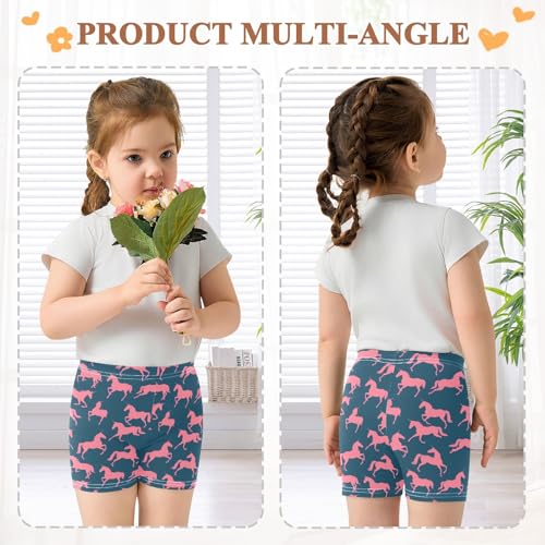 Pink Unicorn Prints Girls Shorts Elastic Waist Sports Shorts Girls Leggings Pants for 4-10 Years4