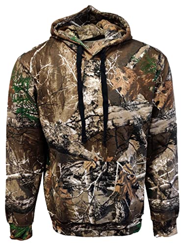 LABEL APPAREL Mens Jungle Print Pullover Hoody Hoodie Camo Camouflage Fishing Hunting Jacket (2XL)