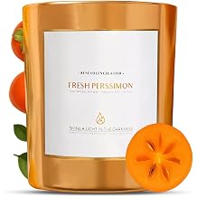 Benevolence LA Premium Fresh Persimmon Scented Candle Long-Lasting, 45-Hour Burn Luxury Natural Soy Wood Wick Candle for Home Aromatherapy & Room Decor 8oz