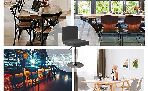 Image of Bar Stool Cover Square Swivel Barstool Chair Seat Velvet Barstool Protector Covers for Counter Height Mid Low Back Chair Holiday (2Pc Black)