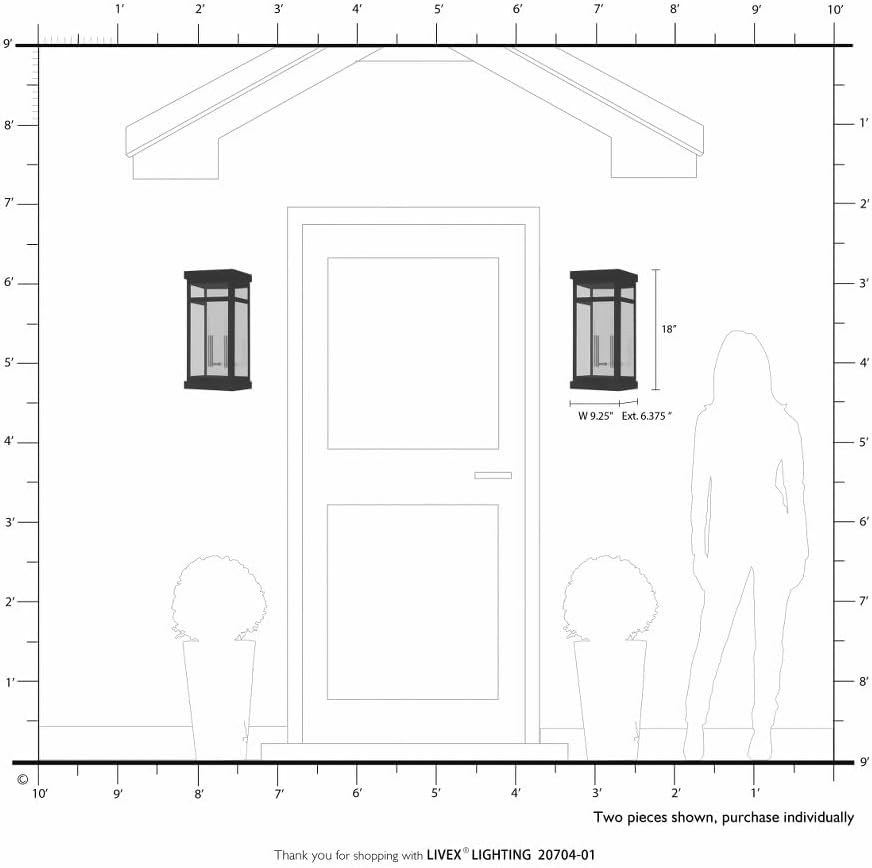 Livex Lighting 20704-07 Hopewell Bronze 2 Light Outdoor Wall Lantern