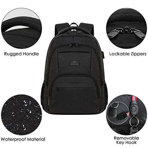 Bookbag for Men, 15.6 Inch Anti-Theft Water Resistant Laptop Backpack with USB Charging Port for School College Boys… - Image 6