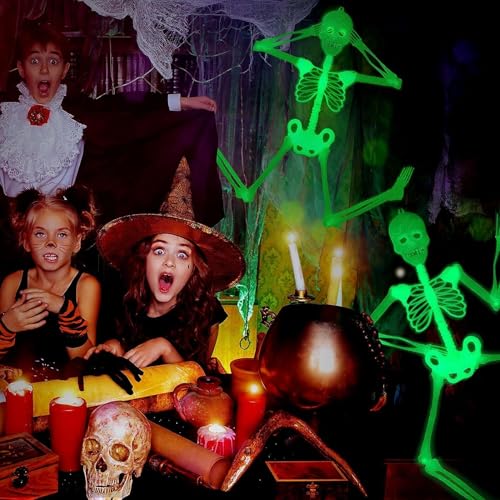 Yi'antai Squelette Lumineux Halloween 3 Pièces Horreur Squelettes Fluorescents, Décorations d'Halloween Effrayant Jardin Pelouse Fêtes – vue 6
