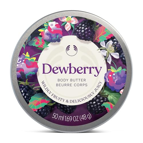 The Body Shop Body Butter | 96hr Nourishing Moisture for Dry Skin | Non-Greasy with Shea Butter for Smoother Softer Skin Vegan 50 ml / 1.69 oz (Dewberry)