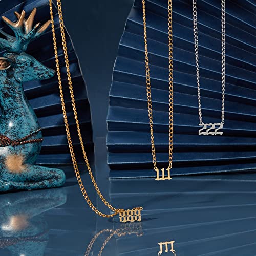 UNICRAFTALE 2 Colors Number 1~9 Pendants Stainless Steel Linking Charms Lucky Number Sports Charm Angel Number Necklace 999 Pendants Numerology Jewelry Birthday Gift11.5~12mm Long