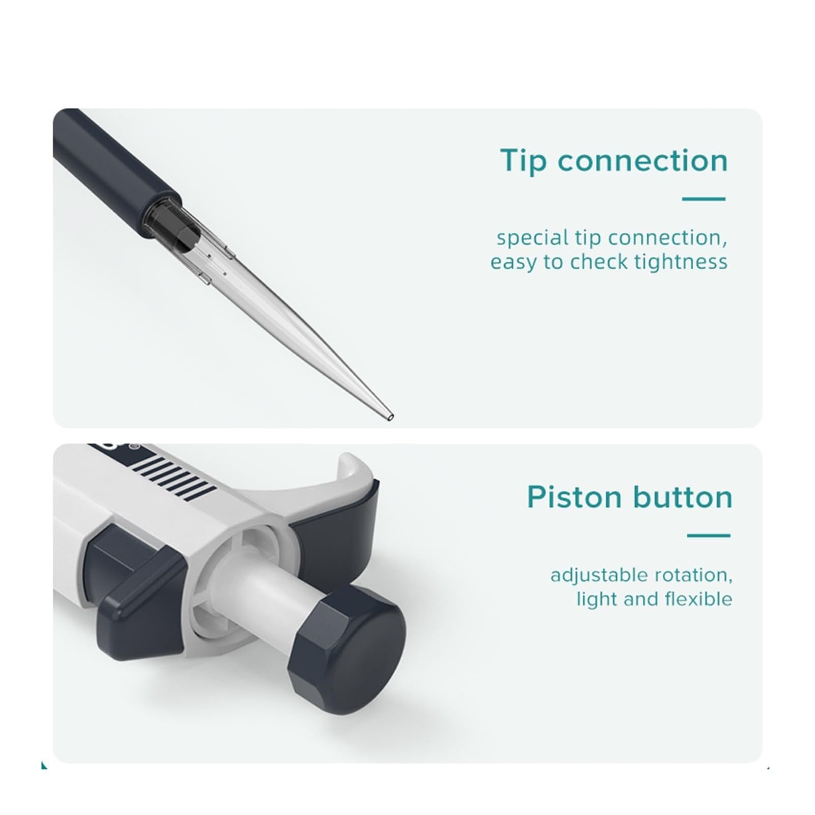 Pipeta de laboratorio: micropipeta digital ajustable con puntas de pipeta, rango de precisión 0.1-5000ul, equipo de laboratorio de un solo canal