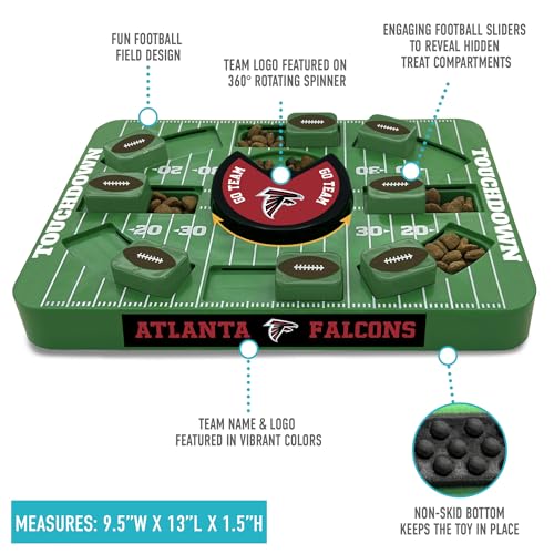 Image of Pets First NFL Atlanta Falcons Large Puzzle Toy for Dogs, Slow Feeder Board for Pets, New Bigger Size, Interactive Doggie Treat Toy