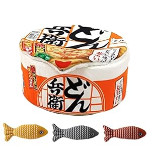 Jialoe Ramen Katzenbett mit Spielzeugfischen