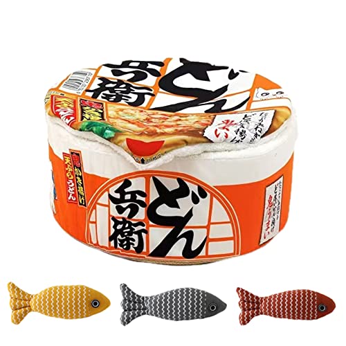 Jialoe Ramen Katzenbett mit Spielzeugfischen