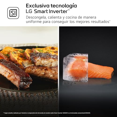 LG MH6535GIS - Microondas con Grill NeoChef, Capacidad 25 L, 1000 W, Smart Inverter, Panel Táctil LED, EasyClean, Cocción Uniforme y Bloqueo Infantil, Negro - imagen 6