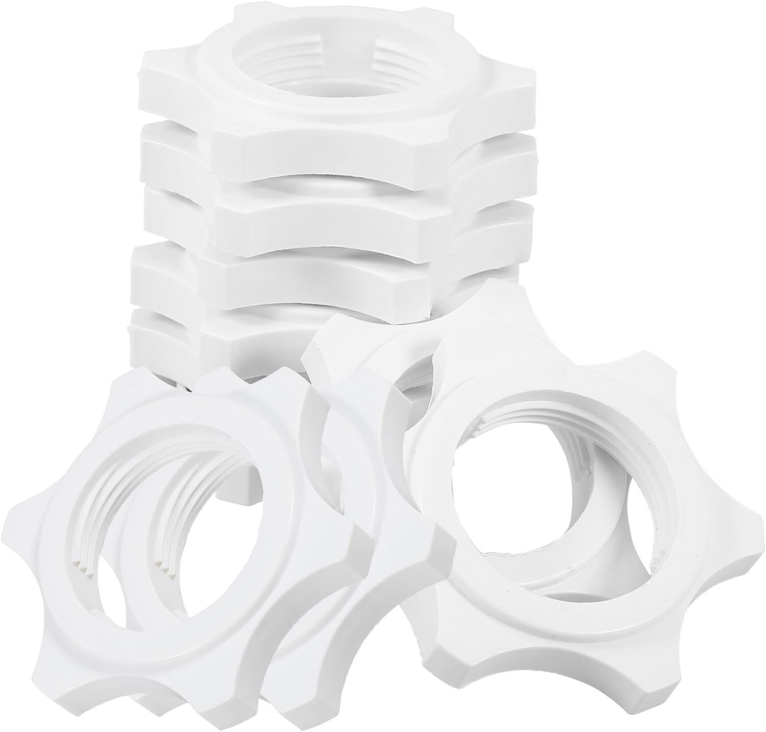 10pcs Universal White Fan Nuts Plastic Replacement Parts for Household Electric Fans with Fittings Suitable for Grill and Blade Fixing