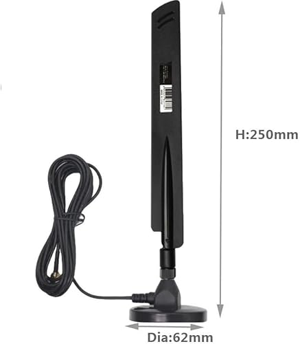 Miniatura 2 de Antena WiFi de doble banda 10dBi 2.4GHz 5GHz RP-SMA Antena WiFi con cable de extensión de 6.5 pies para PCIe WiFi tarjeta Bluetooth router de red