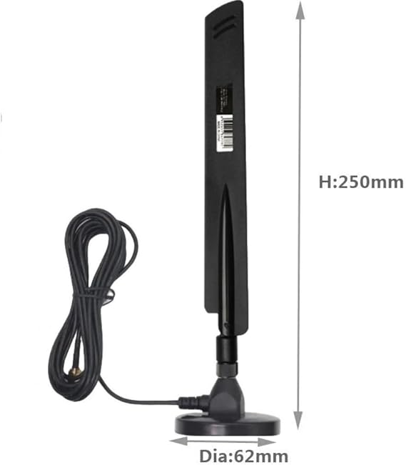 10dBi Dual Band WiFi Antenna 2.4GHz 5GHz RP-SMA WiFi Antennae with 6.5ft Extension Cable for PC Desktop Computer PCI PCIe WiFi Bluetooth Card Wireless Network Router