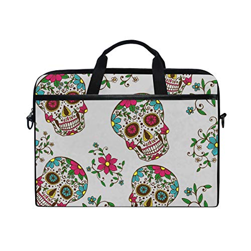 Funda bandolera de calavera mexicana para llevar tu portátil de 14" a la oficina con estilo
