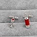 Creative Red Wine Bottle French Shirt Cufflinks for Men Silver Plated Fashion Red Enamel Glass Shaped Tie Bar Clips Cuff Link Dainty Birthday Holiday Party Dress Accessories Jewelry