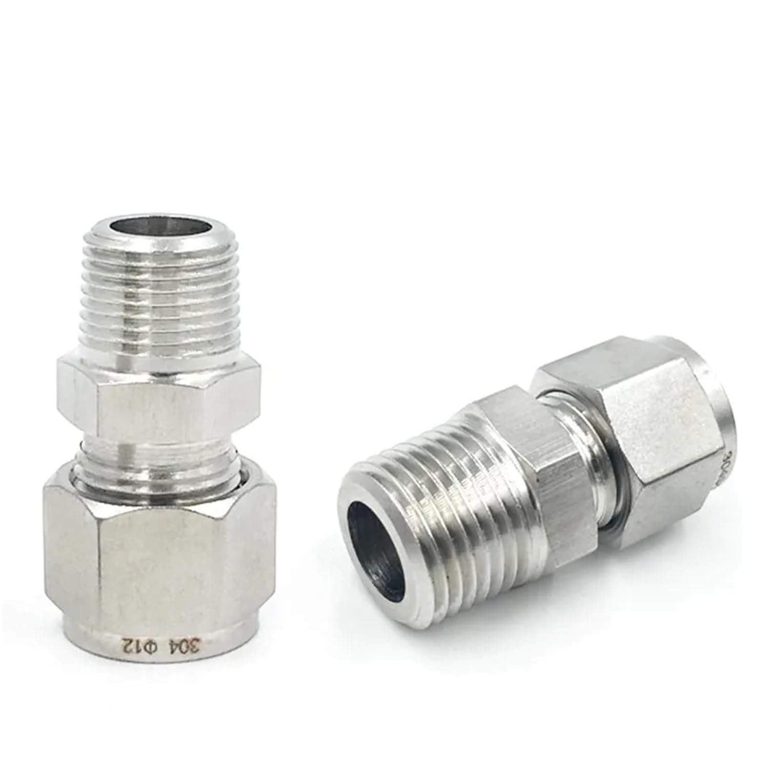 1PC 304 Stainless Steel Card Sleeve Type Pipe Joint ZG Male Thread 1/8" 1/4" 3/8" 1/2" 3mm-16mm Ferrule Tube Fitting Connection(3mm,1/8")