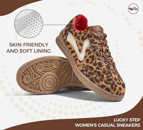 LUCKY STEP Women's Retro Fashion Sneakers Classic Cute Casual Trainers Trendy Footwear Lace up Tennis Walking Skate Shoes2