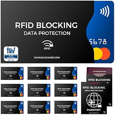 TÜV geprüfte RFID Blocking NFC Schutzhüllen (12 Stück) für Kreditkarten EC-Karten Bankkarten Reisepass Ausweise | Kartenhüllen NFC-Blocker für Kreditkarte und EC Karte Schutz-Hülle Kreditkartenhülle Cover