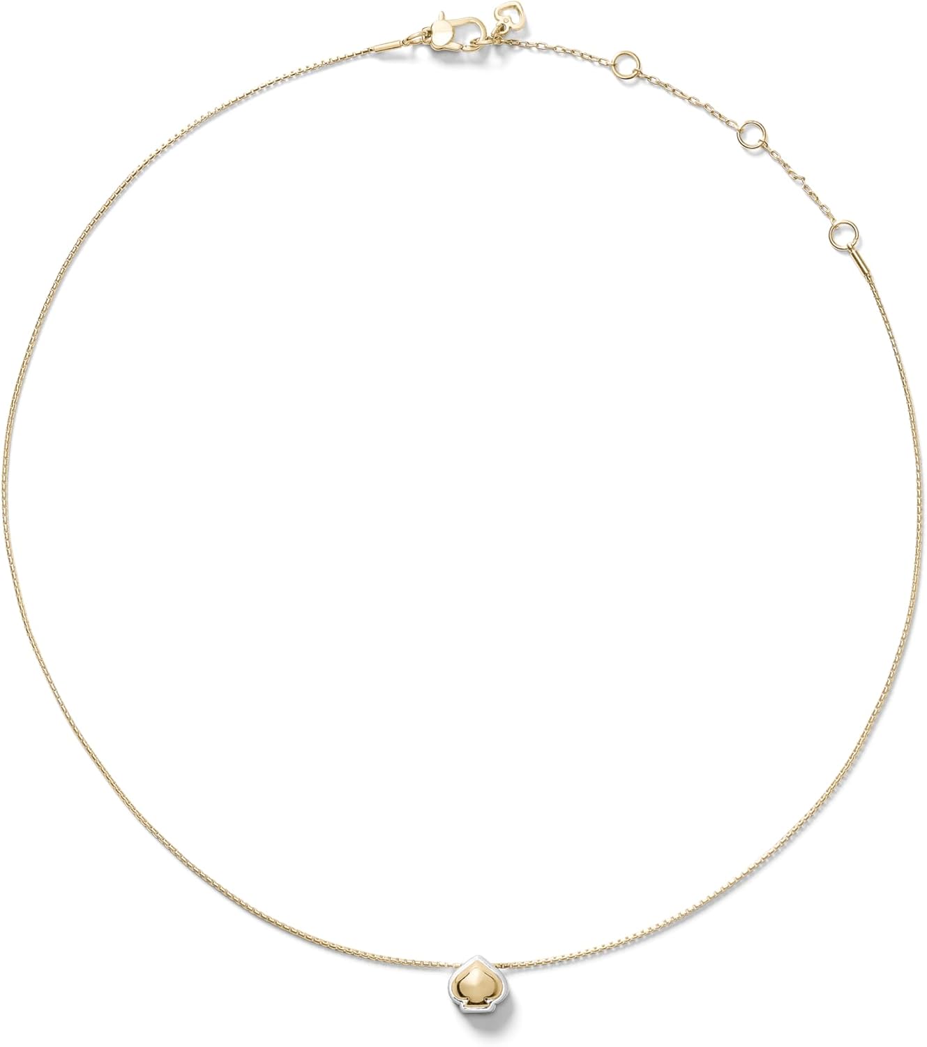 kate spade new york Women's Brass Pendant Necklace, Silver/Gold, Cubic Zirconia, Adult Fashion, Irregular Stone, Lobster Clasp, 4.89g