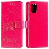 Nadoli Flip Handyhülle für Huawei P40,Schutzhülle Pu Leder Geprägt Blumen Eule Magnetverschluss Wallet Brieftasche Lederhülle mit Standfunktion für Huawei P40