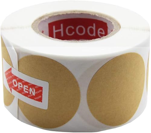 Miniatura 2 de Pegatinas de papel kraft con círculos naturales, color marrón, 1.5 pulgadas, calcomanías adhesivas de precio en blanco, 500 piezas por rollo (1.5